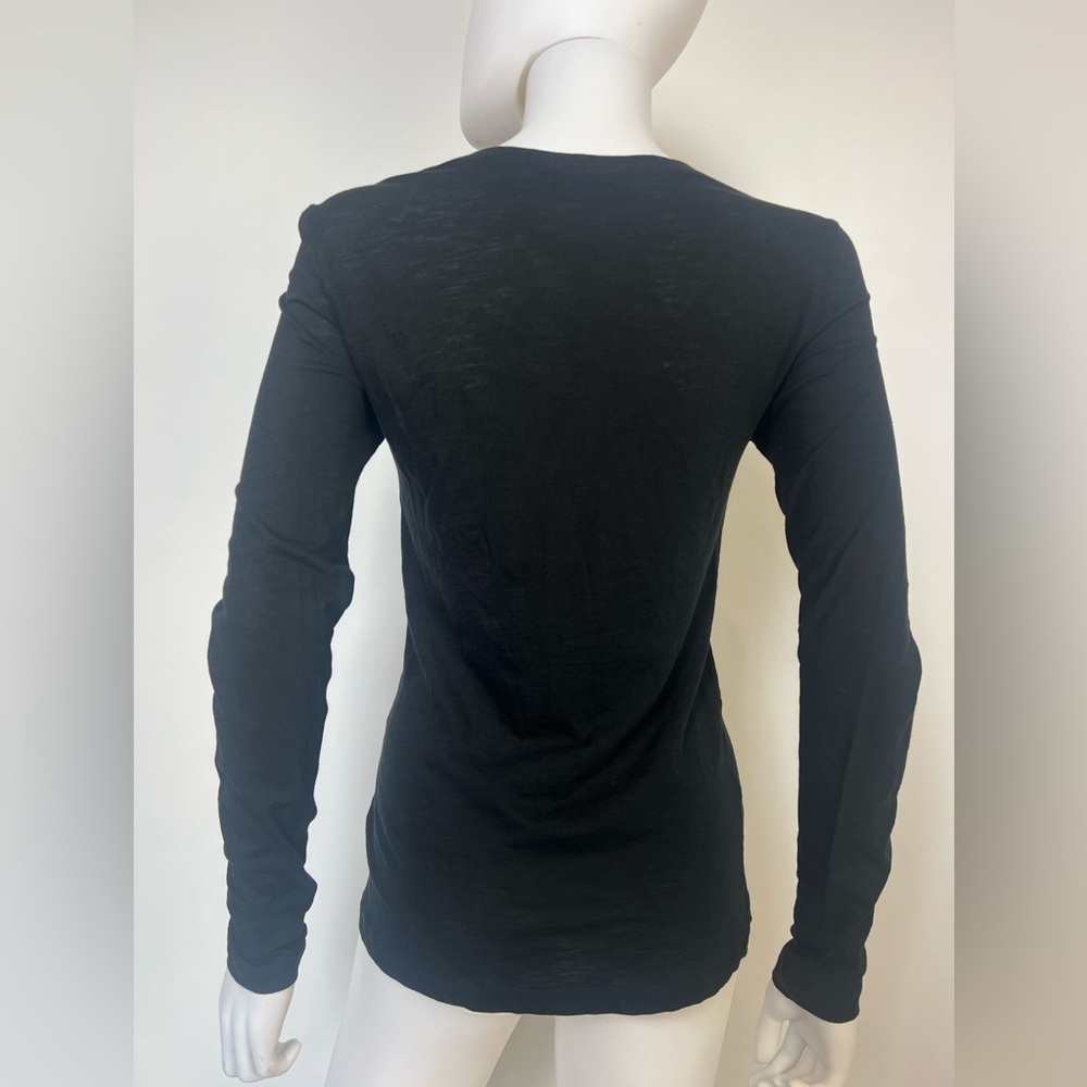 Proenza Schouler Black Label Cutout Long Sleeve Top Women’s Small Black Cotton - Picture 10 of 11
